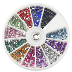 12-Color Diamond Rhinestone Fake Nails Set