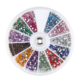 12-Color Diamond Rhinestone Fake Nails Set