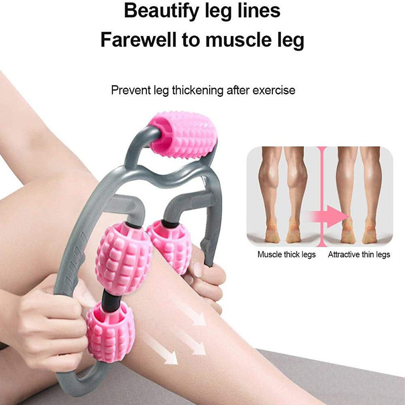 U-Shape Trigger Point 4-Wheel Full Body Massage Roller