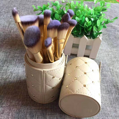 12-Piece Professional Makeup Brush Set with Holder
